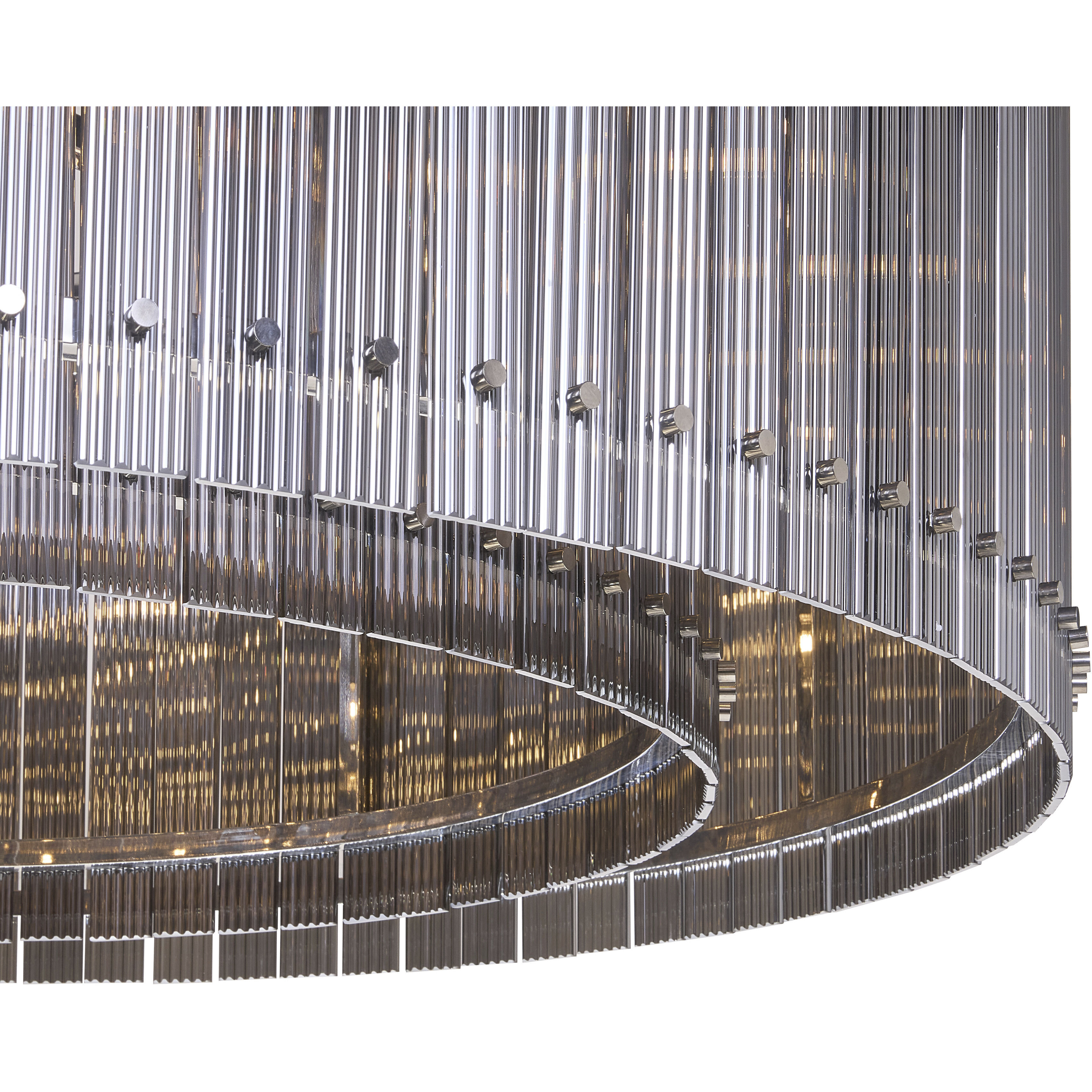 Kore LED Nickel / Smoke Grey Chandelier Ceiling Light, Large